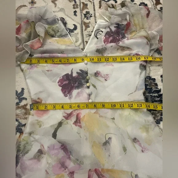 NWT Ted Baker Women's Ivory Angel Sleeve Fit-Flare Mini Dress US size 4 - Picture 11 of 15